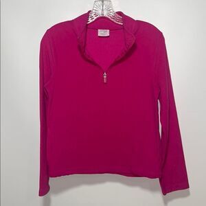 Danskin Pink Fitted Polo Sweatshirt
